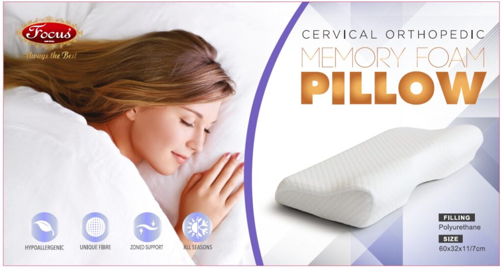 FOCUS CERVICAL ORTHOPEDIC MEMORY FOAM PILLOW MODEL-2